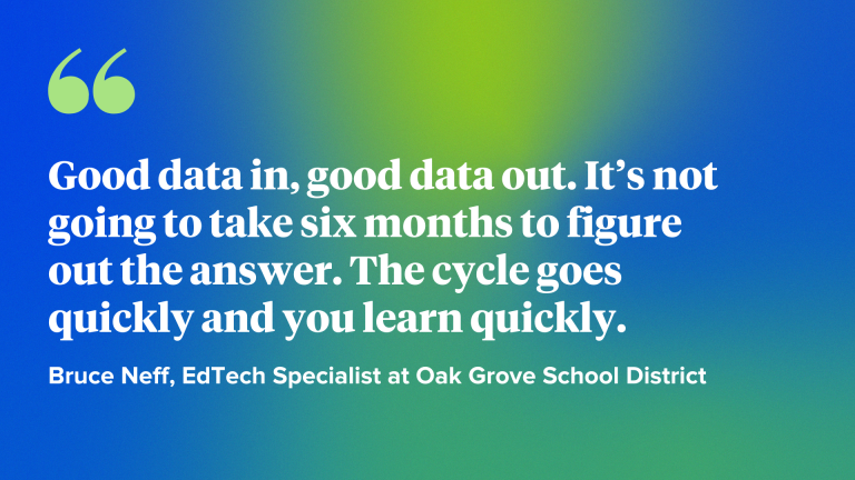 Good data in, good data out. It’s not going to take six months to figure out the answer. The cycle goes quickly and you learn quickly.